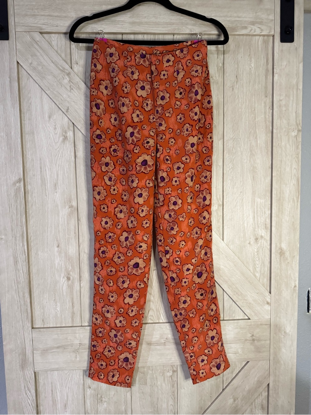 Vintage Retro 70s Floral High Rise capri Pants - xs